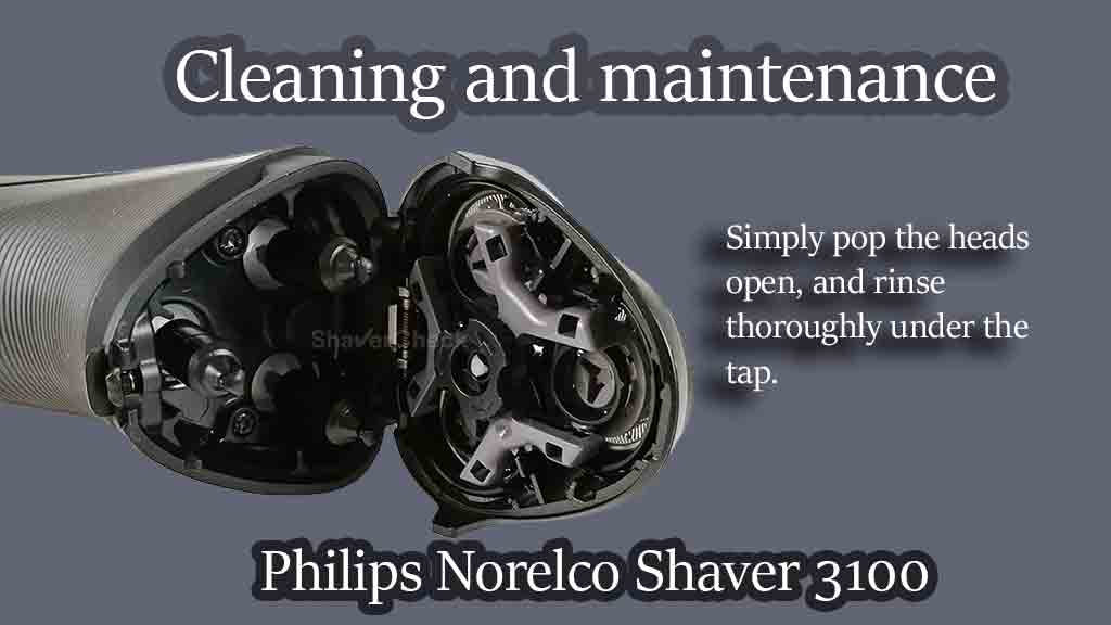 Cleaning the Philips Norelco Shaver 3100 (S3310/81) with tap water